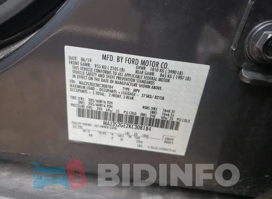 MAJ3S2GE2KC308184 Photo# 10