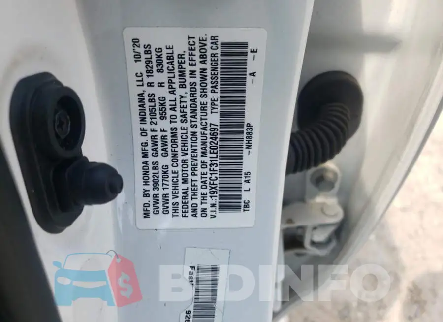19XFC1F31LE024697 Photo# 10
