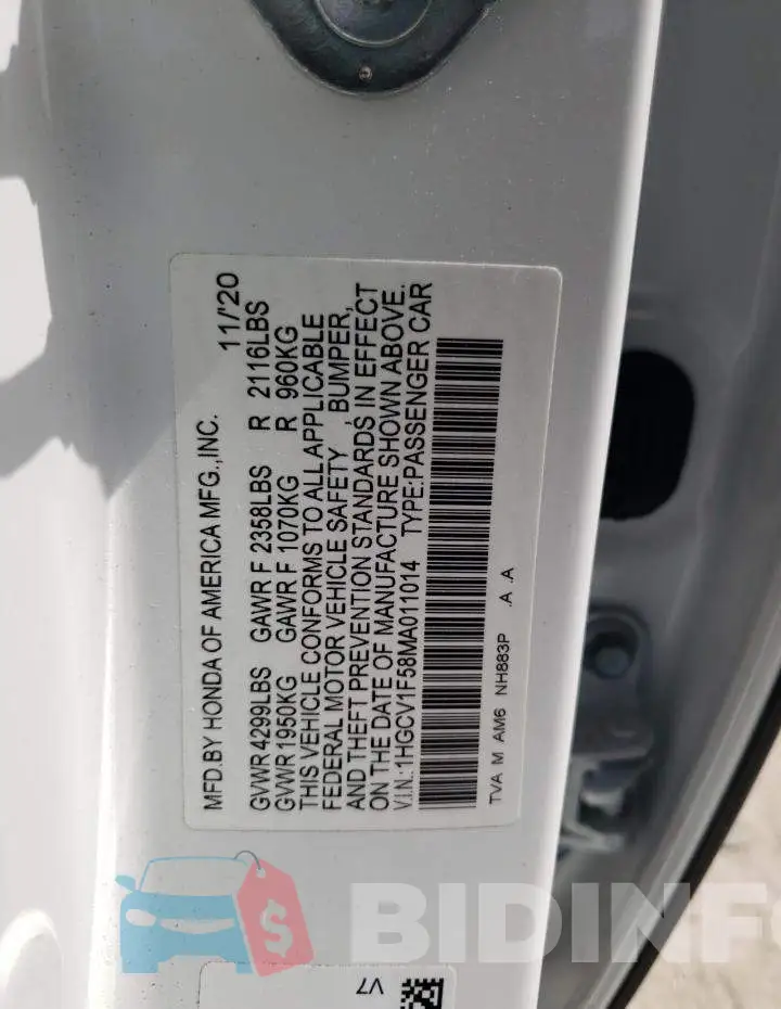 1HGCV1F58MA011014 Photo# 10