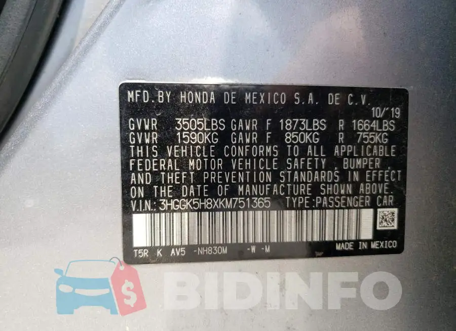 3HGGK5H8XKM751365 Photo# 10
