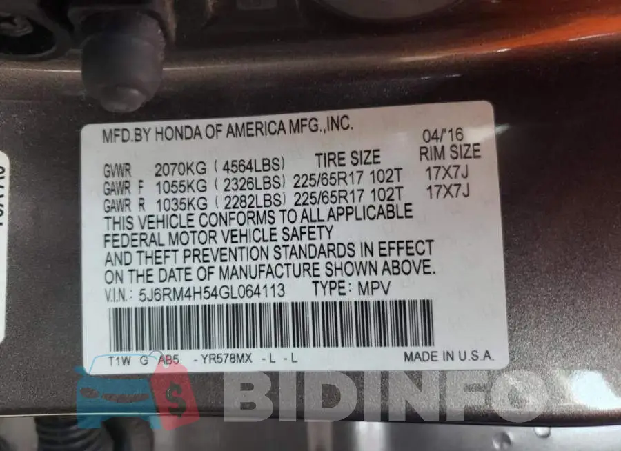 5J6RM4H54GL064113 Photo# 10