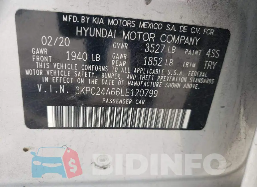 3KPC24A66LE120799 Photo# 10
