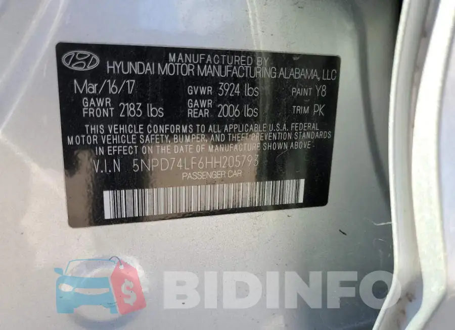 5NPD74LF6HH205793 Photo# 10