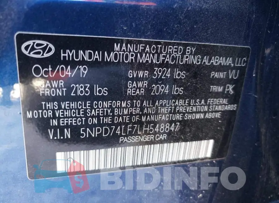 5NPD74LF7LH548847 Photo# 10