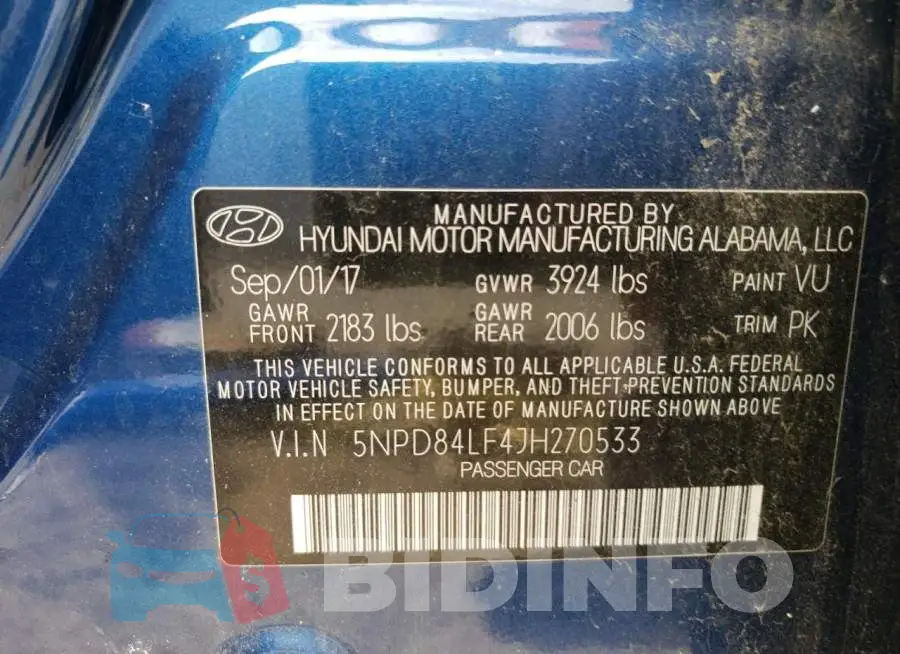 5NPD84LF4JH270533 Photo# 10