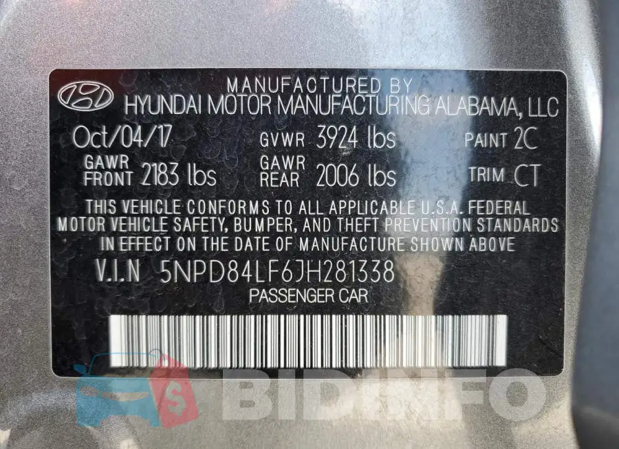 5NPD84LF6JH281338 Photo# 10