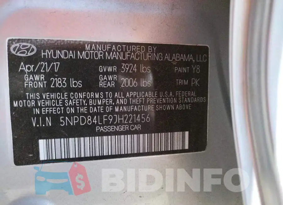 5NPD84LF9JH221456 Photo# 10
