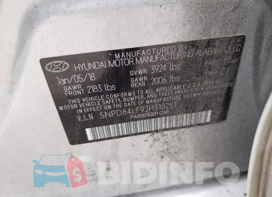 5NPD84LF9JH310251 Photo# 10
