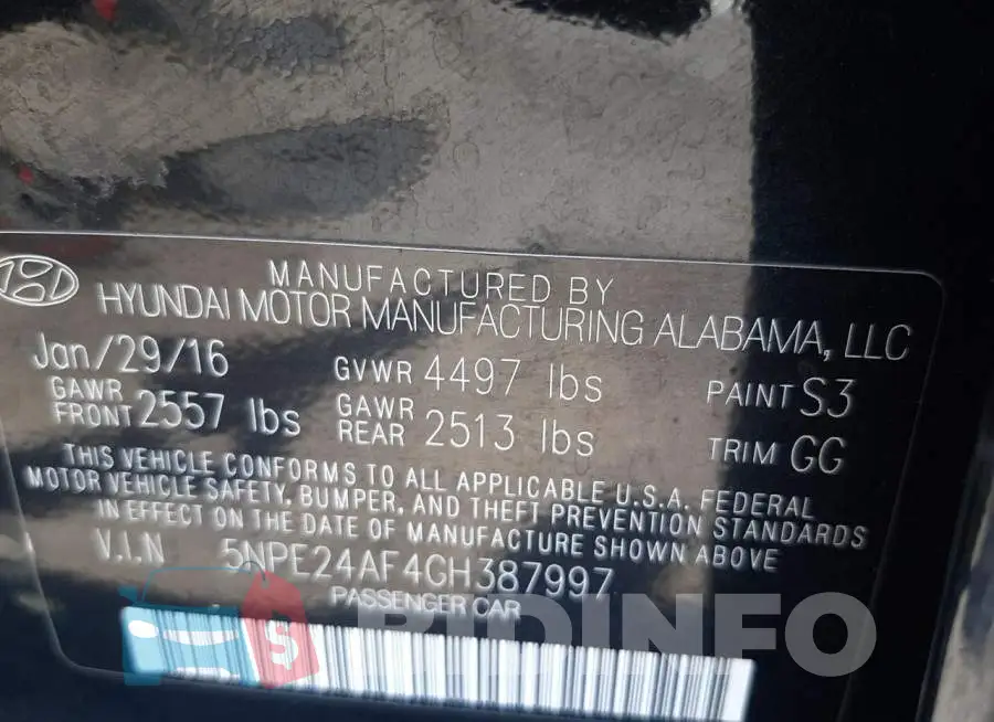 5NPE24AF4GH387997 Photo# 10