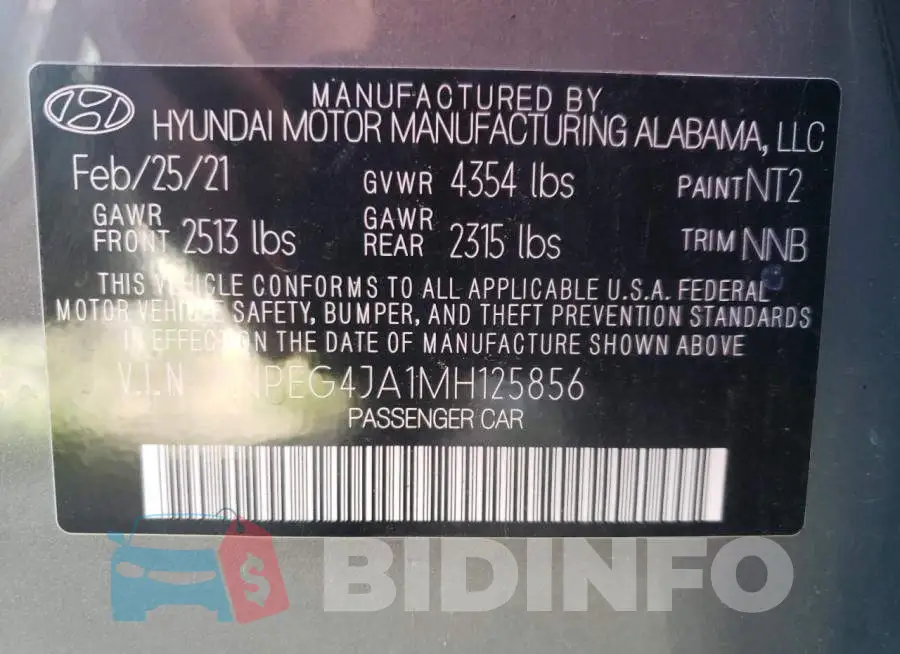 5NPEG4JA1MH125856 Photo# 10