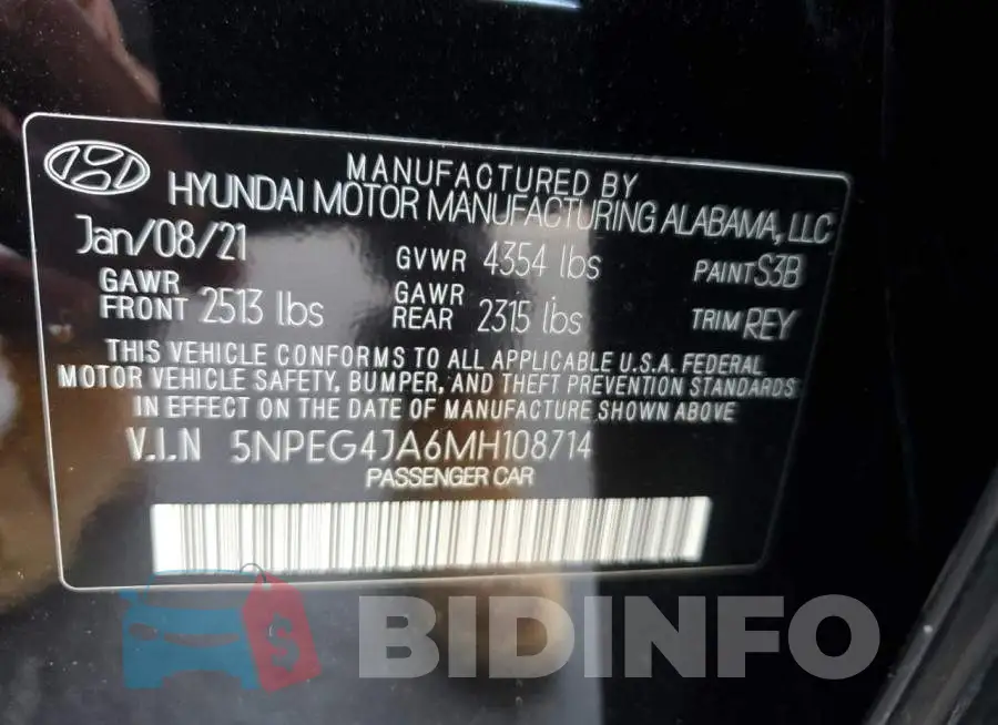 5NPEG4JA6MH108714 Photo# 10