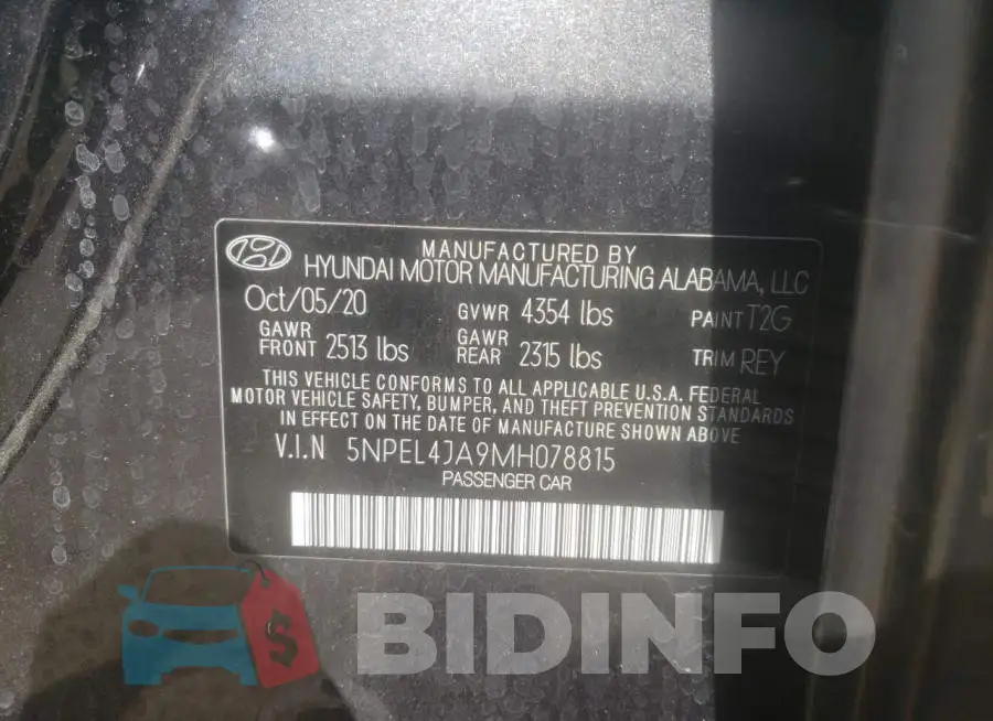 5NPEL4JA9MH078815 Photo# 10
