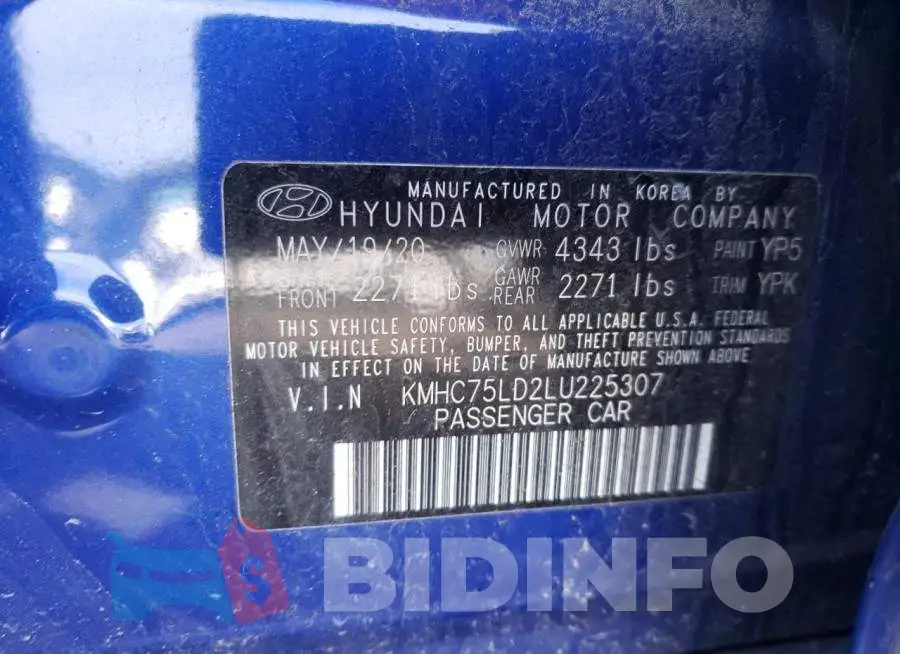 KMHC75LD2LU225307 Photo# 10