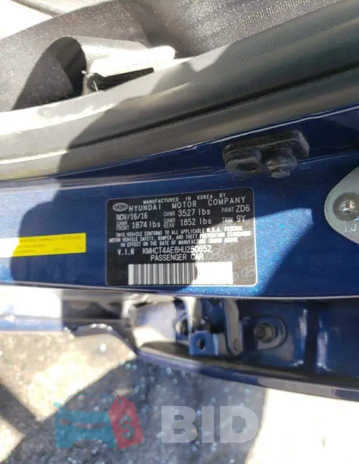 KMHCT4AE8HU250852 Photo# 10