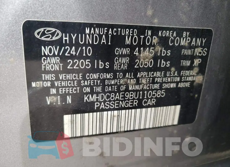 KMHDC8AE9BU110585 Photo# 10