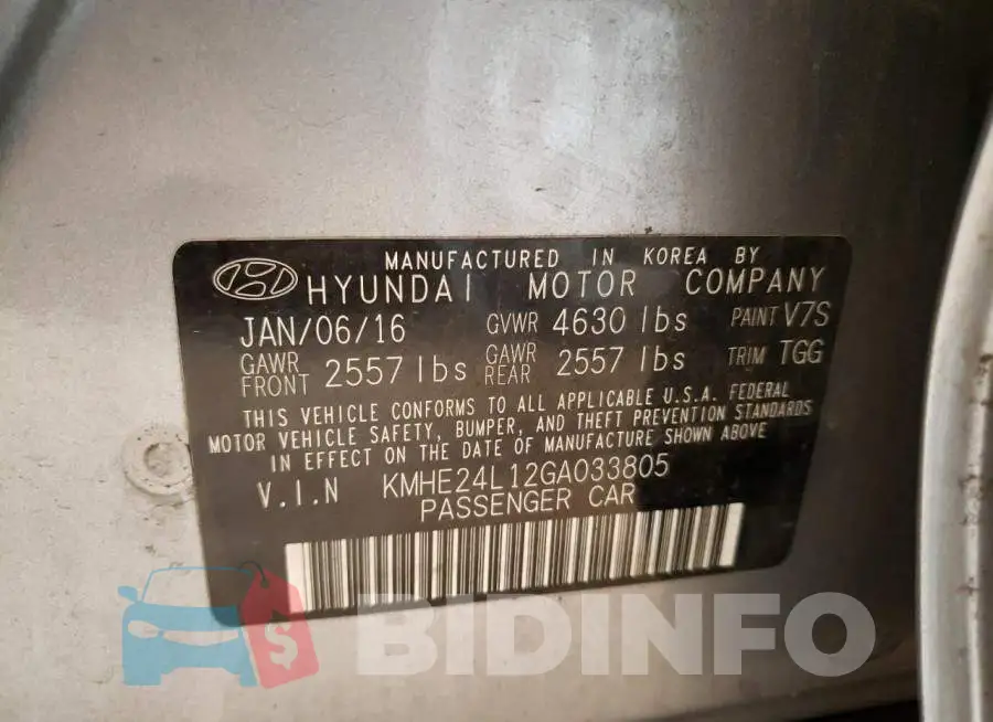 KMHE24L12GA033805 Photo# 10
