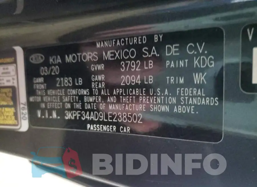 3KPF34AD9LE238502 Photo# 10