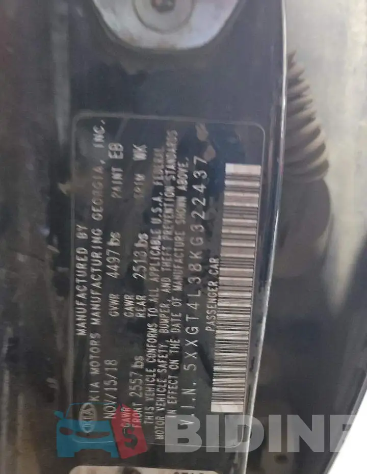 5XXGT4L38KG322437 Photo# 10