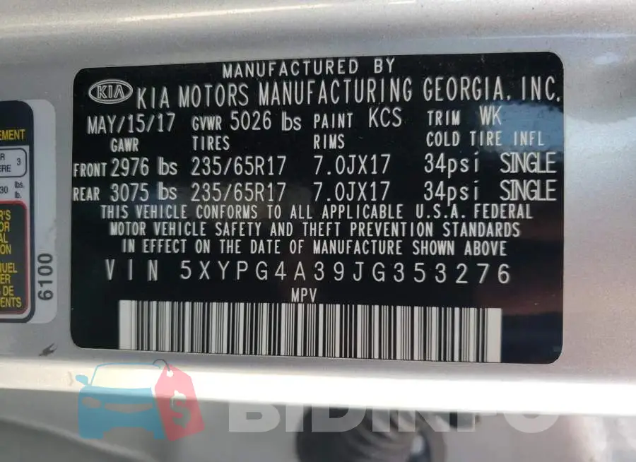 5XYPG4A39JG353276 Photo# 10
