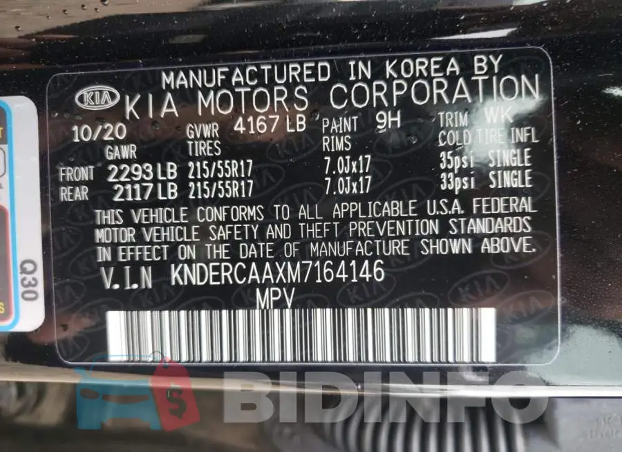 KNDERCAAXM7164146 Photo# 10