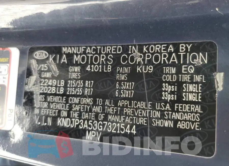 KNDJP3A53G7321544 Photo# 10