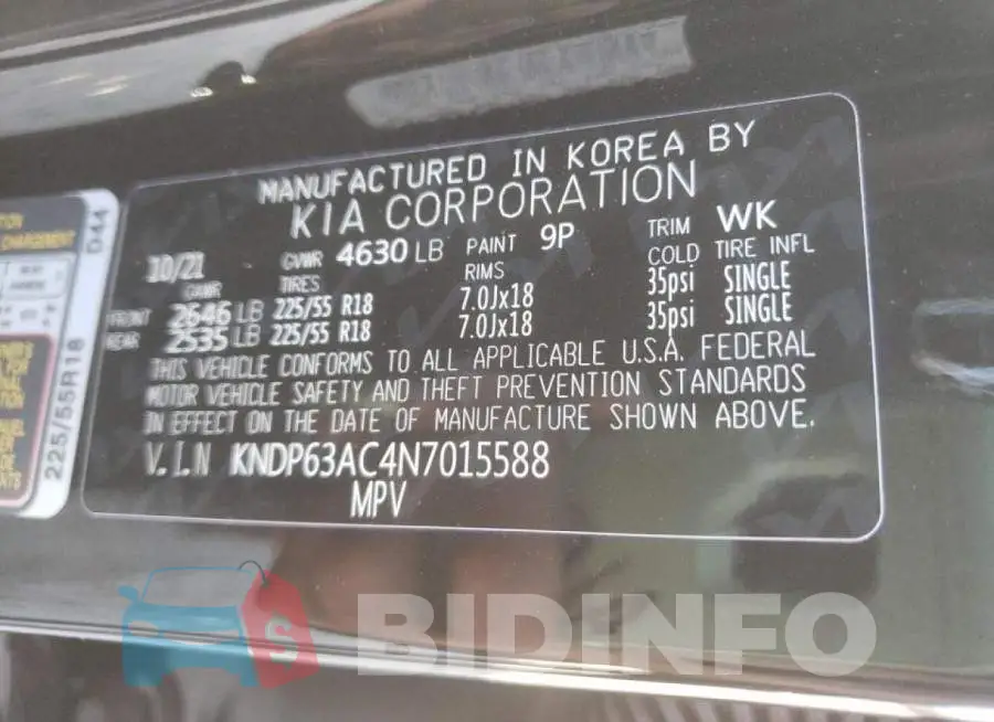 KNDP63AC4N7015588 Photo# 10