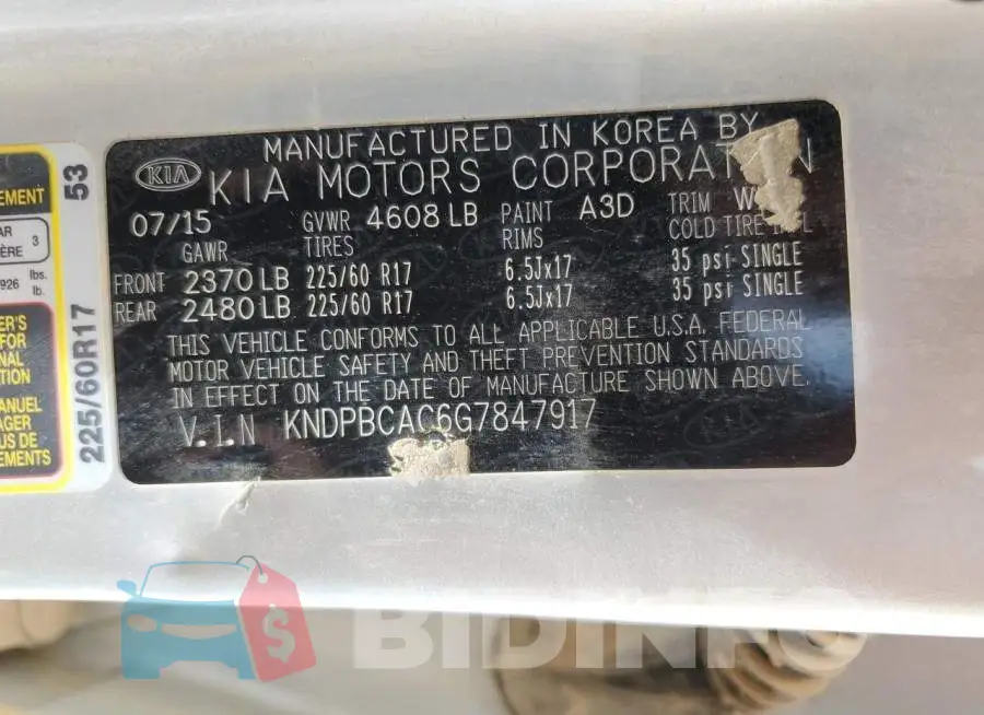 KNDPBCAC6G7847917 Photo# 10