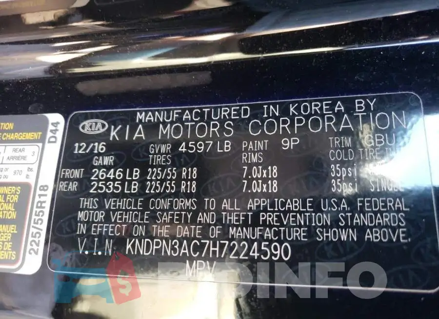 KNDPN3AC7H7224590 Photo# 10
