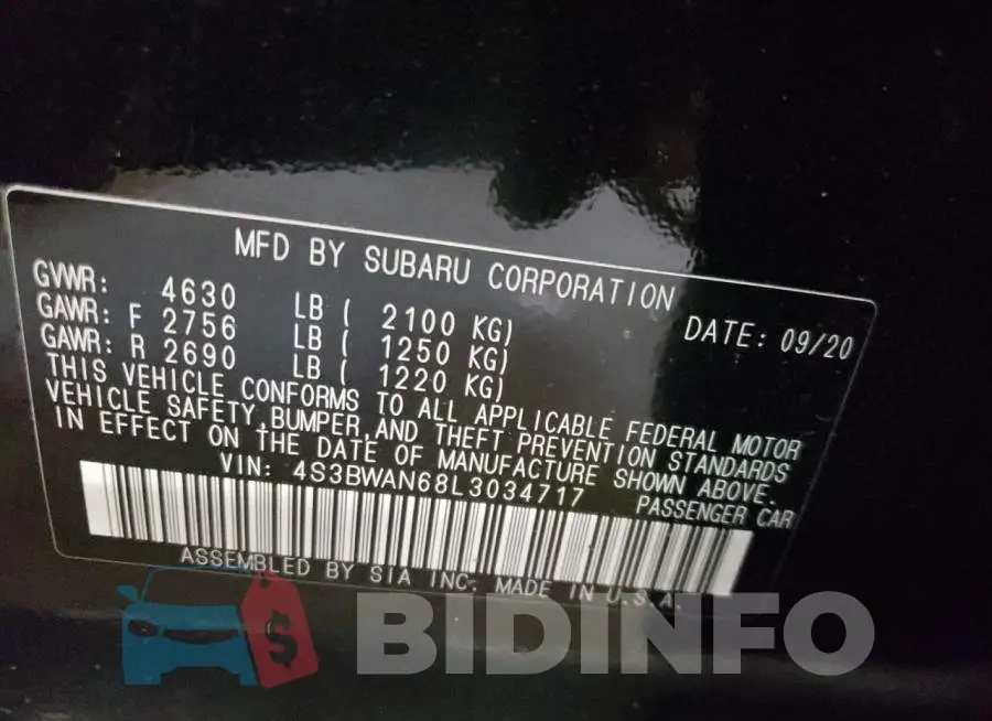 4S3BWAN68L3034717 Photo# 10