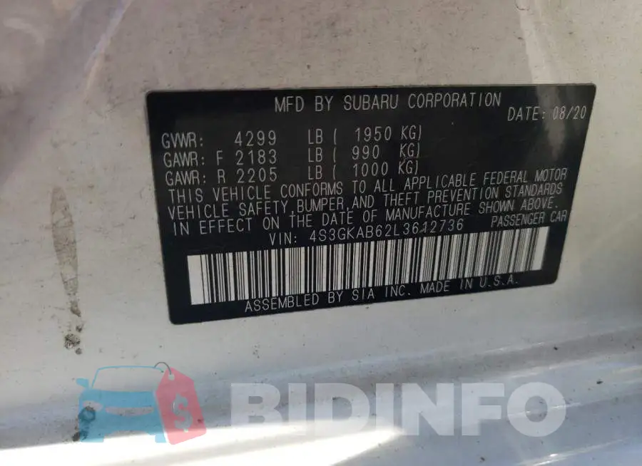 4S3GKAB62L3612736 Photo# 10