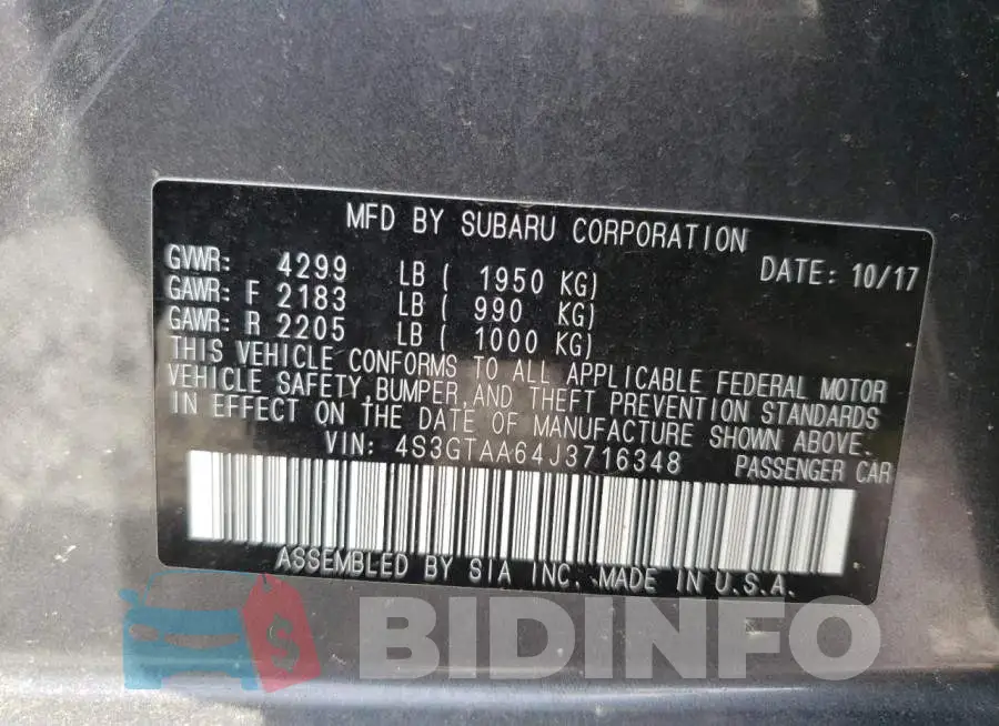 4S3GTAA64J3716348 Photo# 10