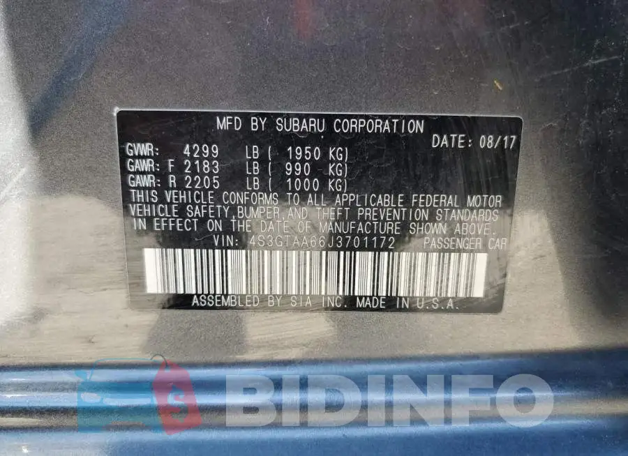4S3GTAA66J3701172 Photo# 10