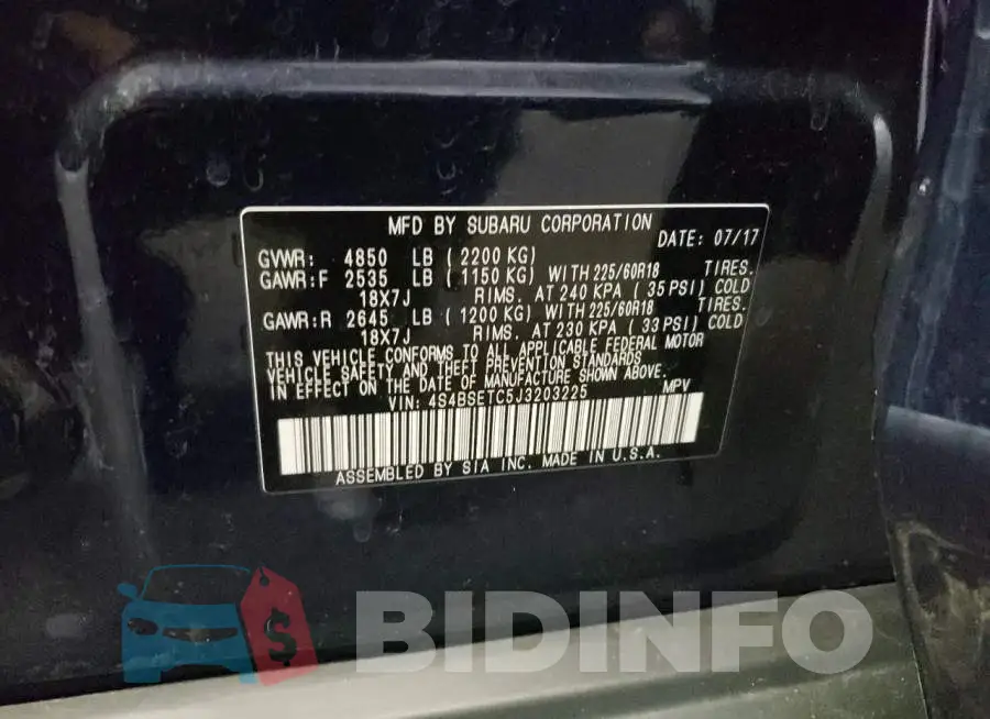 4S4BSETC5J3203225 Photo# 10