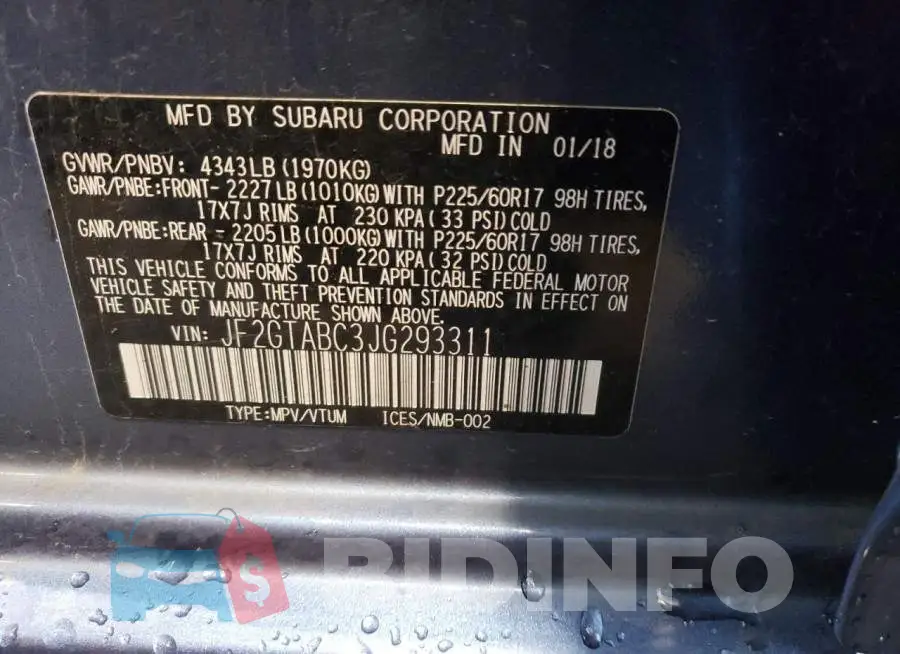 JF2GTABC3JG293311 Photo# 10