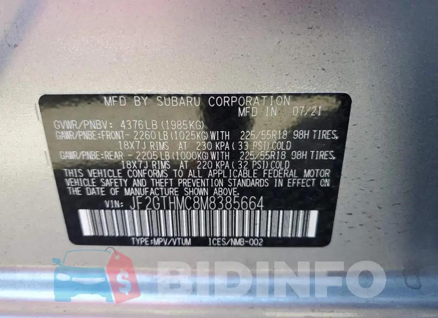 JF2GTHMC8M8385664 Photo# 10