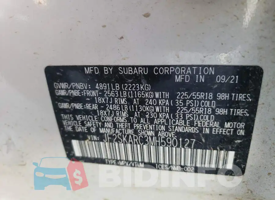 JF2SKARC3MH590127 Photo# 10