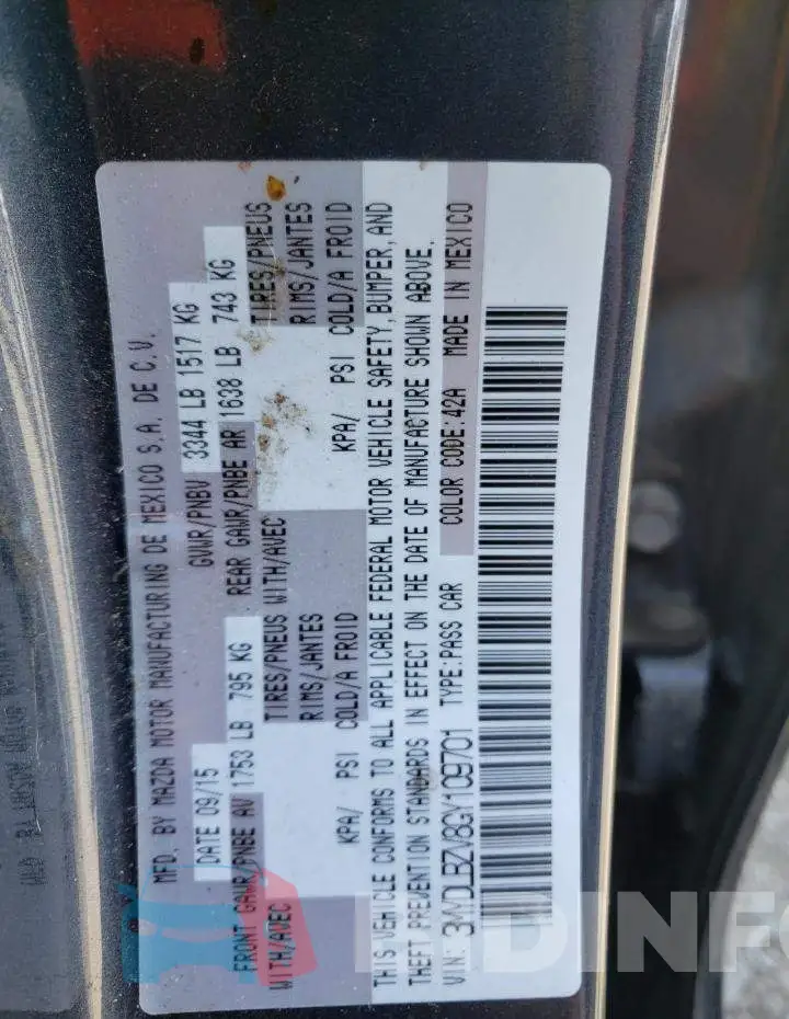 3MYDLBZV8GY109701 Photo# 10