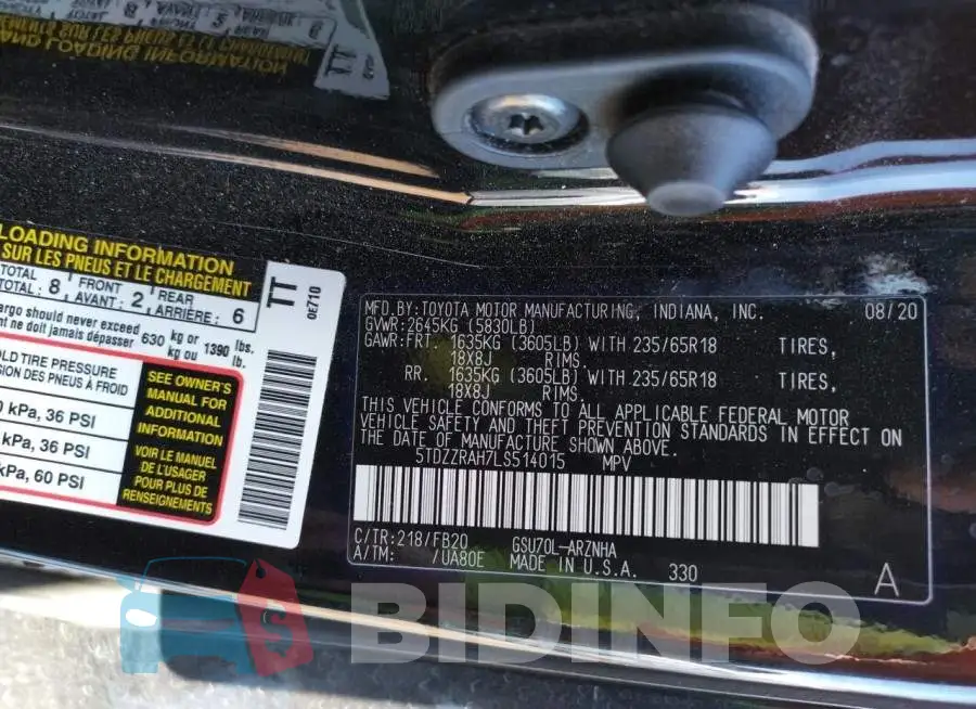 5TDZZRAH7LS514015 Photo# 10
