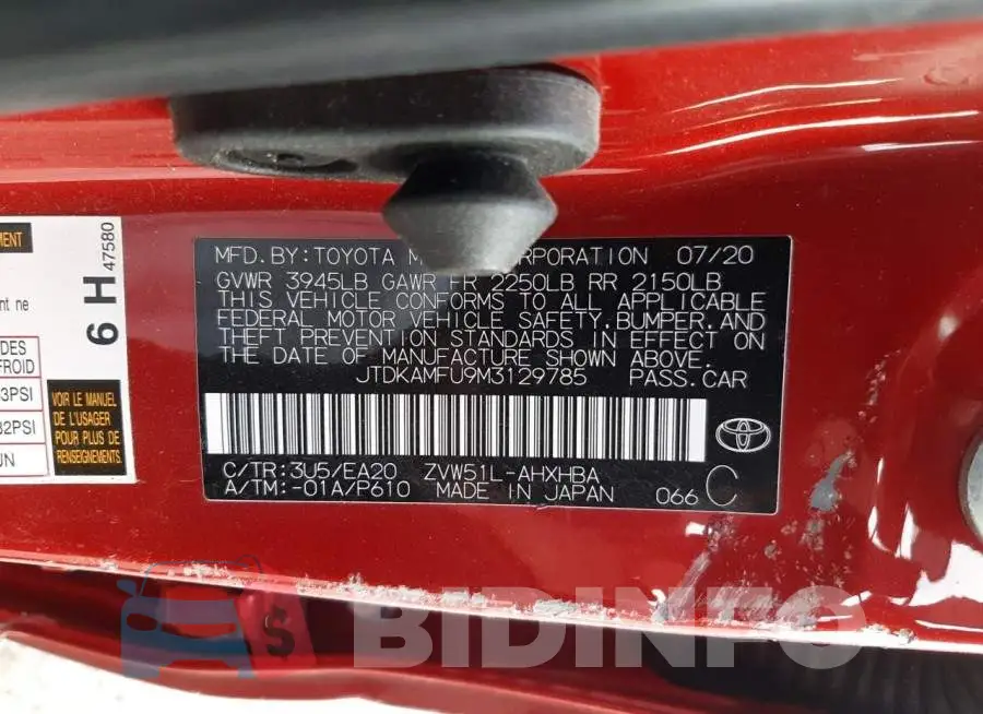 JTDKAMFU9M3129785 Photo# 10