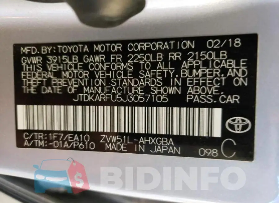 JTDKARFU5J3057105 Photo# 10