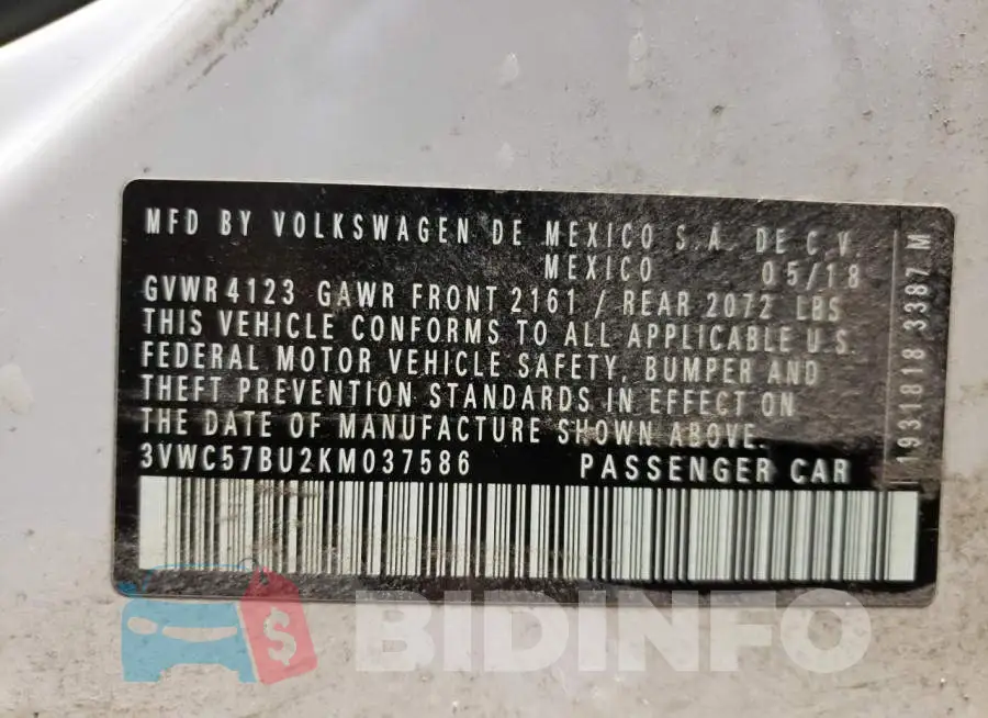 3VWC57BU2KM037586 Photo# 10