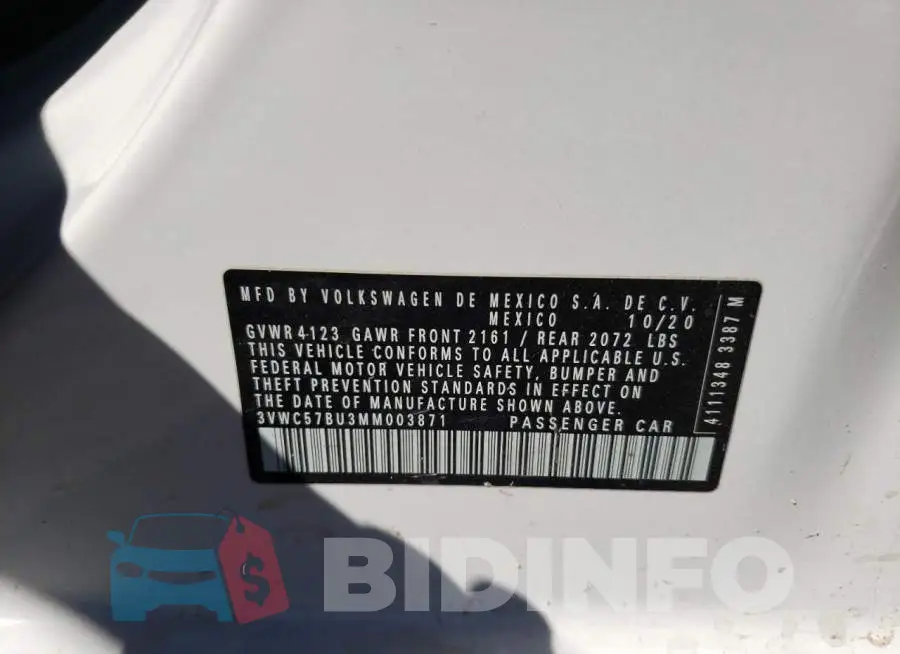 3VWC57BU3MM003871 Photo# 10