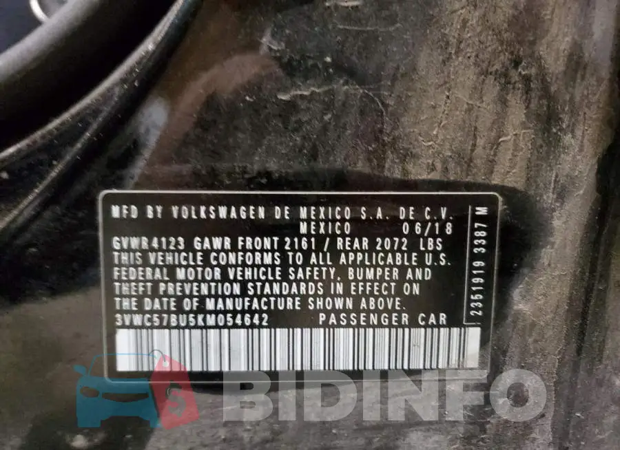 3VWC57BU5KM054642 Photo# 10