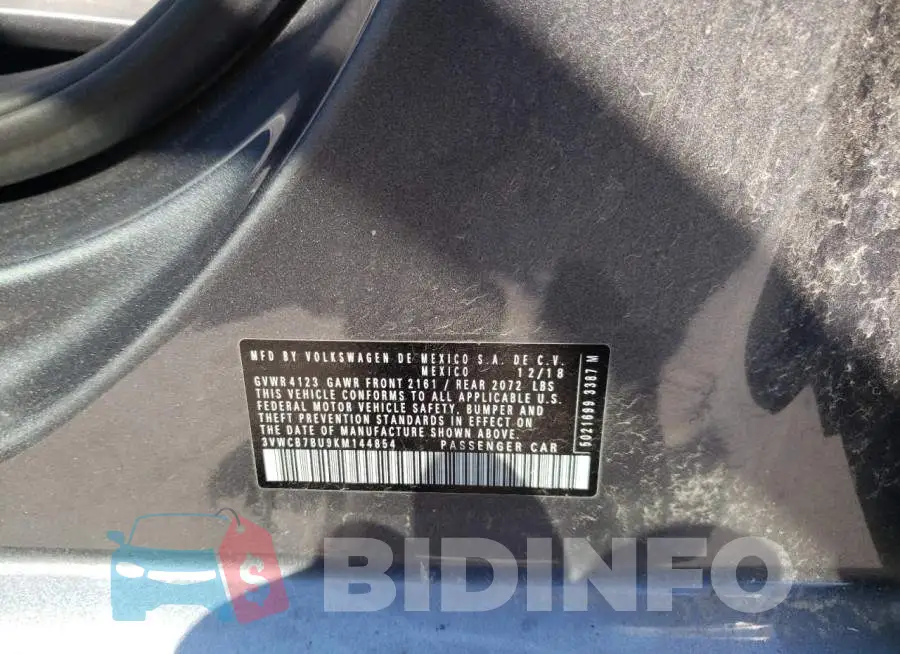 3VWCB7BU9KM144854 Photo# 10
