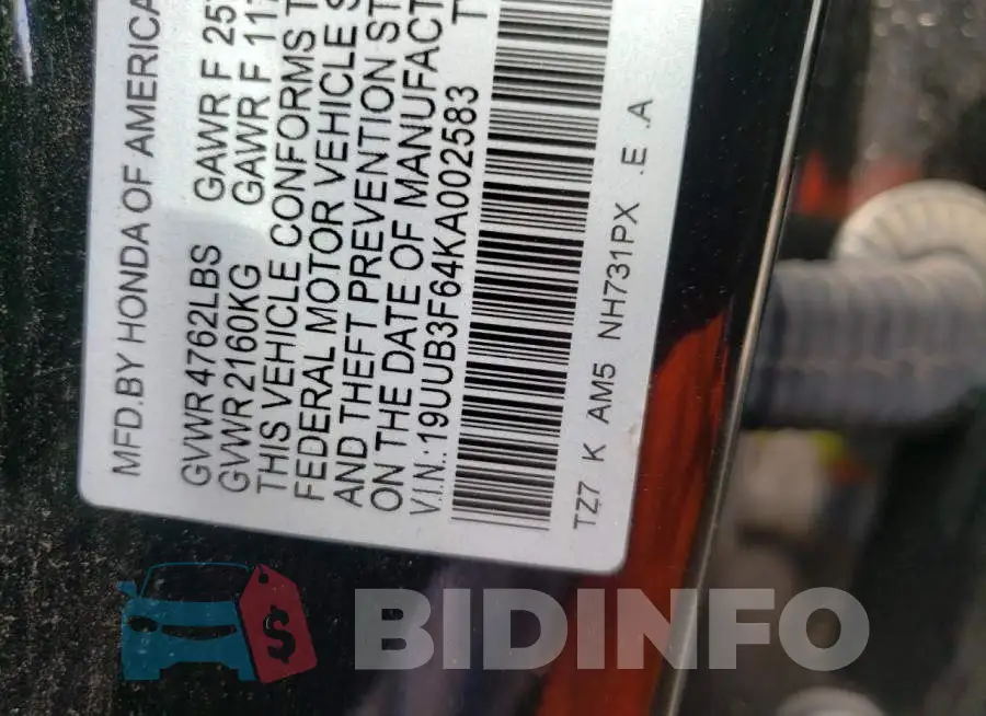 19UUB3F64KA002583 Photo# 10