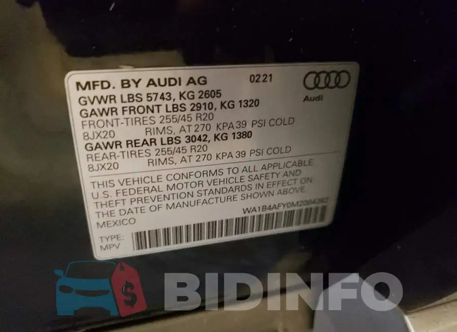 WA1B4AFY0M2064382 Photo# 10