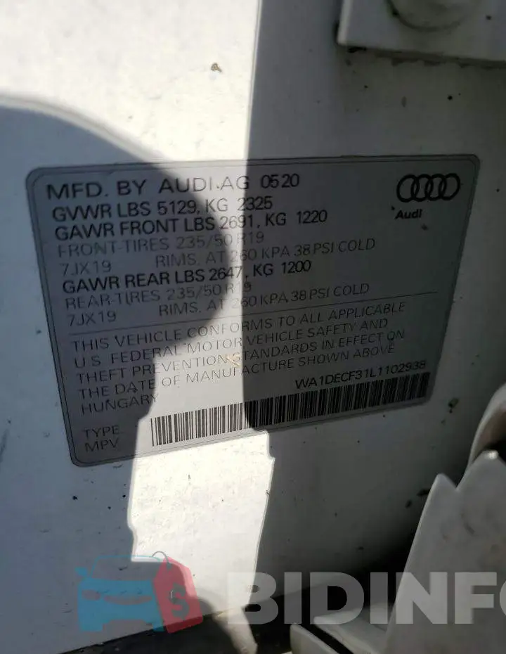 WA1DECF31L1102938 Photo# 10