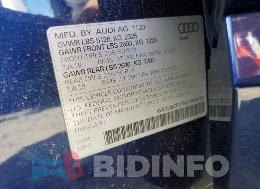 WA1DECF37M1055528 Photo# 10
