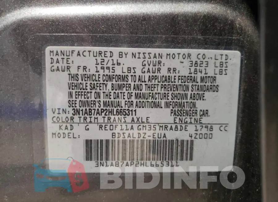 3N1AB7AP2HL665311 Photo# 10