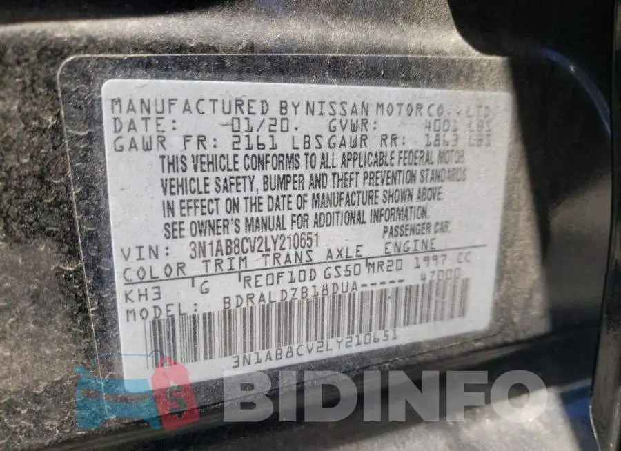 3N1AB8CV2LY210651 Photo# 10